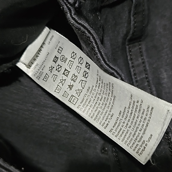 All Saints Miller Distressed Raw Hem Skinny‎ Jeans Size 28 - Picture 4 of 5